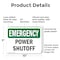 Signmission Power Shutoff, 10 in W x Rectangle, Plastic OS-2PACK-EM-P-710-L-10347 - alternate 2